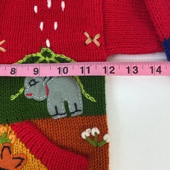 Native Wool Animal Patch Work Sweater Zip up Kids size 4